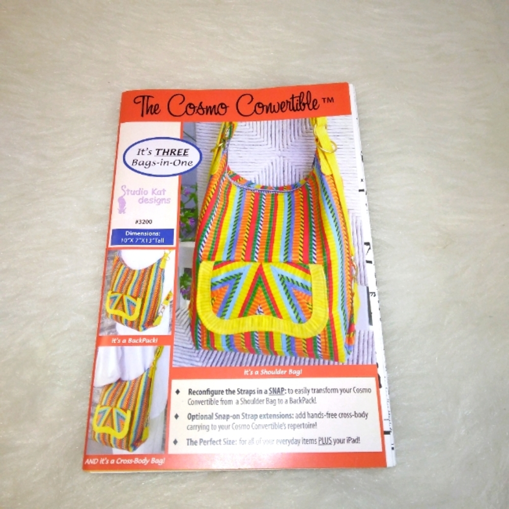 STUDIO KAT DESIGNS 3200 The Cosmo Convertible Backpack Cross Body Bag new & uncu